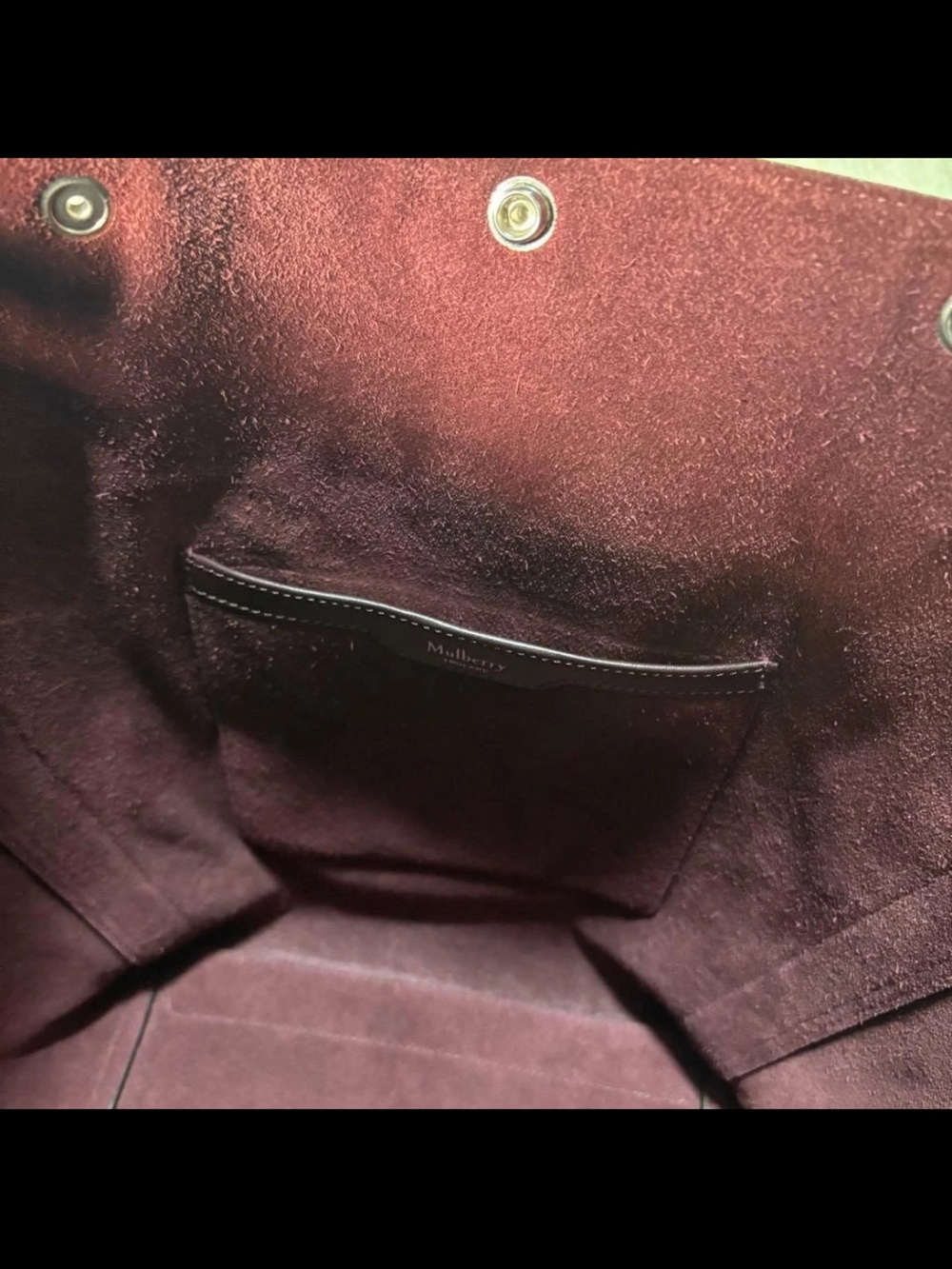 Mulberry Leather Tote in Deep Burgundy with Silver Studs - Picture 13 of 16